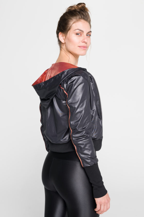 ON THE ROAD jacket | metallic coral